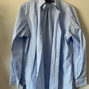 Ralph Lauren Blue and‎ White Striped Casual Button Down Shirt